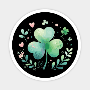 Lucky Shamrock Watercolor Magnet